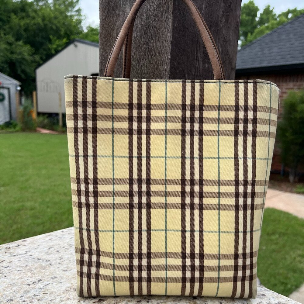 BURBERRY London Check Plaid Vintage AUTHENTIC Tote Bag